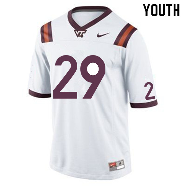 Youth #29 Marco Lee Virginia Tech Hokies College Football Jerseys Sale-White - Click Image to Close